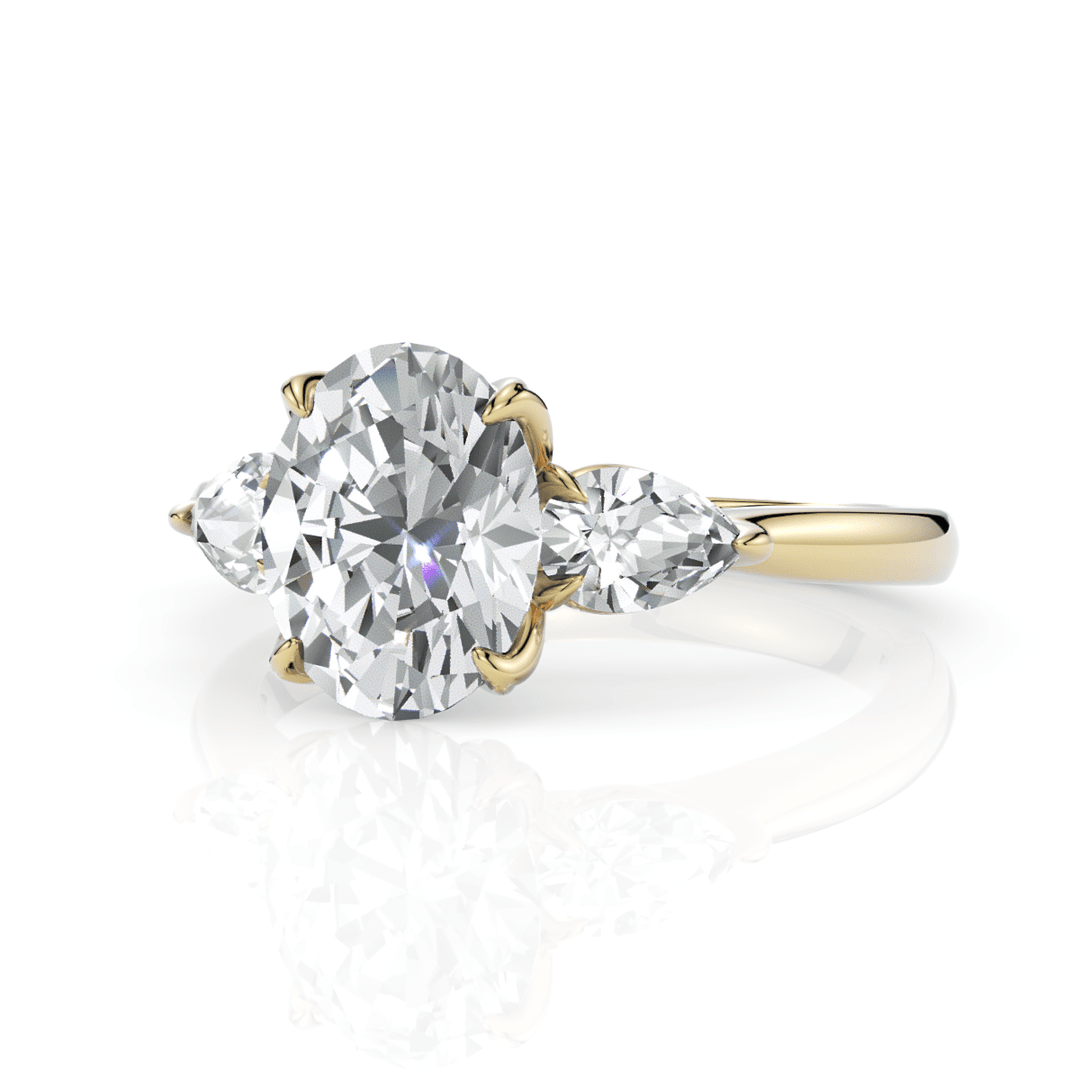 AGI Design Lindsey Oval Lab Created Diamond Tulip Engagement Ring