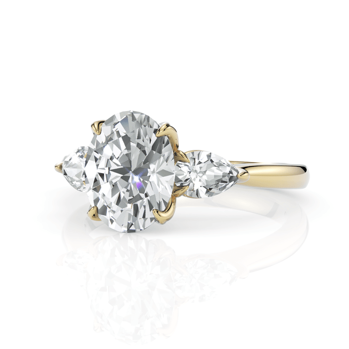 AGI Design Lindsey Oval Lab Created Diamond Tulip Engagement Ring