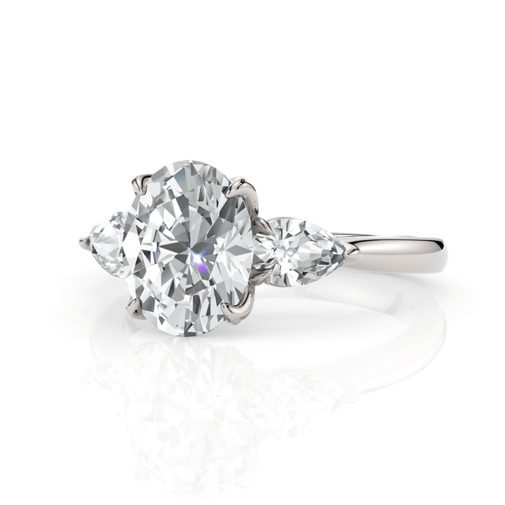 AGI Design Lindsey Oval Lab Created Diamond Tulip Engagement Ring