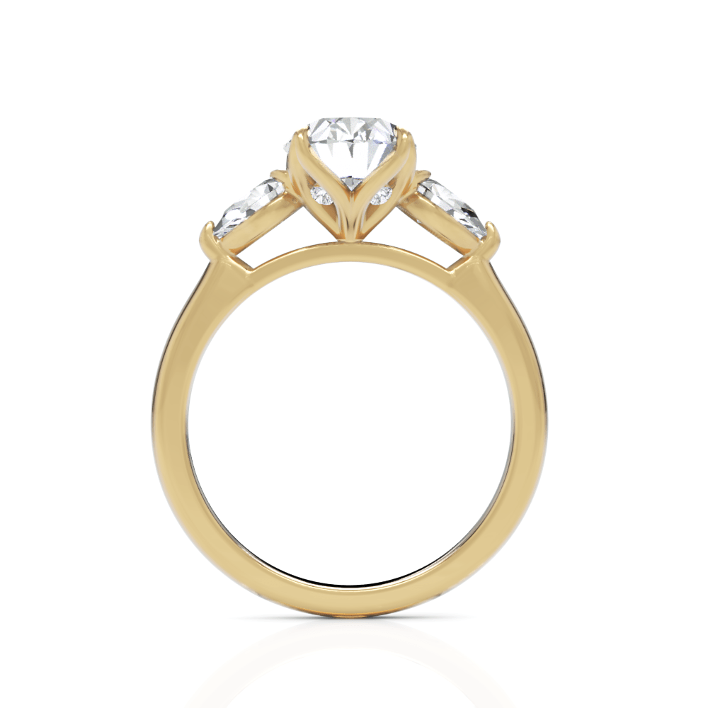 AGI Design Lindsey Oval Lab Created Diamond Tulip Engagement Ring