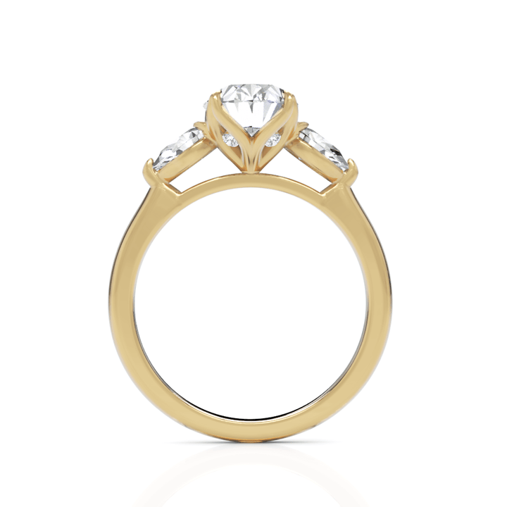 AGI Design Lindsey Oval Lab Created Diamond Tulip Engagement Ring