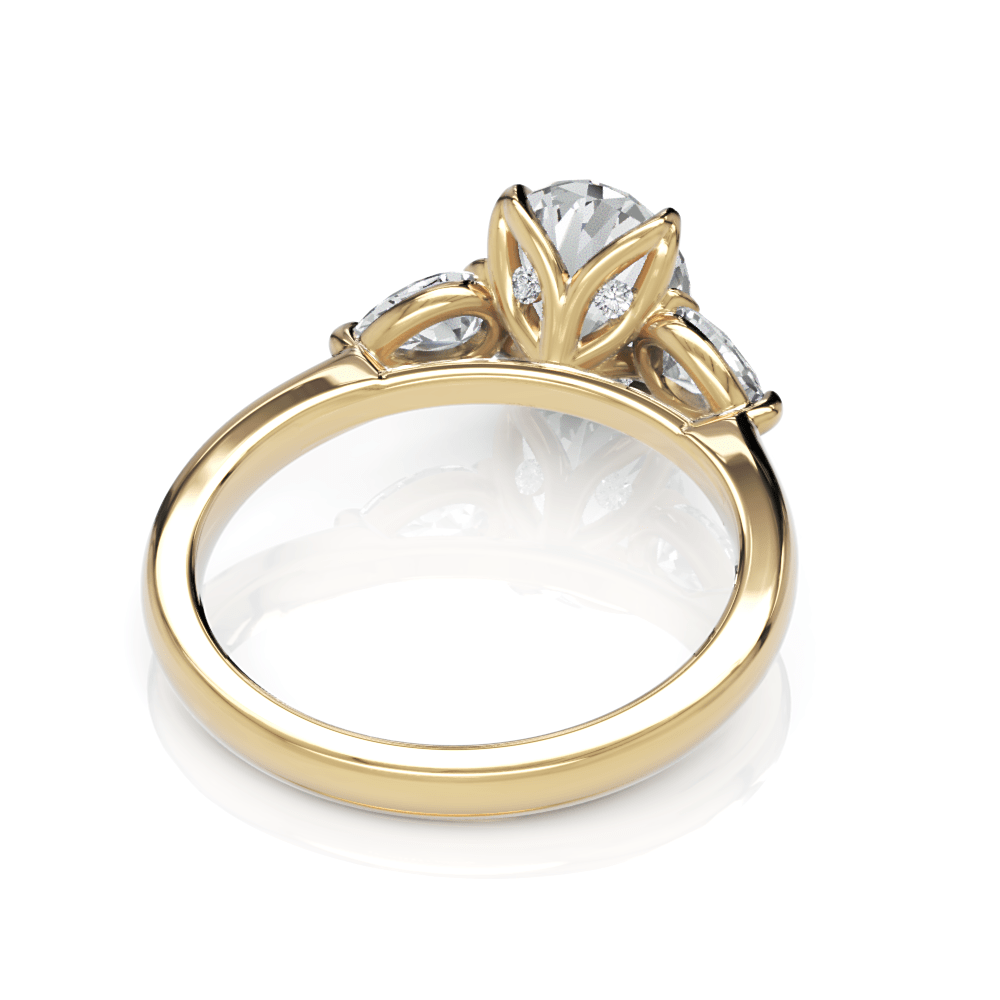AGI Design Lindsey Oval Lab Created Diamond Tulip Engagement Ring