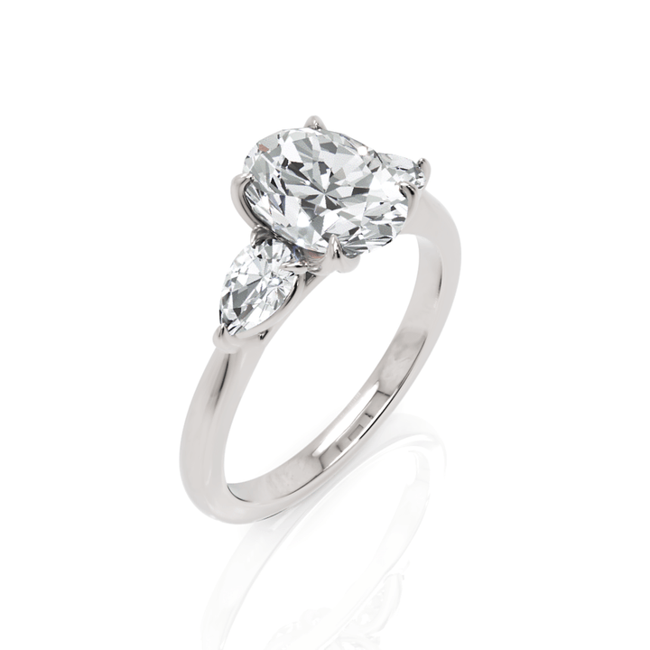 AGI Design Lindsey Oval Lab Created Diamond Tulip Engagement Ring