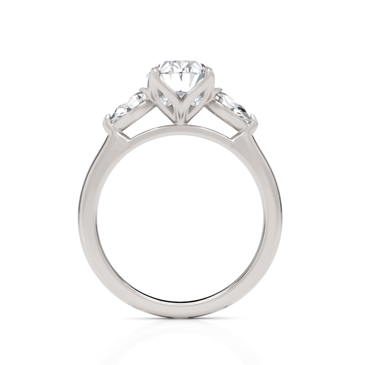 AGI Design Lindsey Oval Lab Created Diamond Tulip Engagement Ring