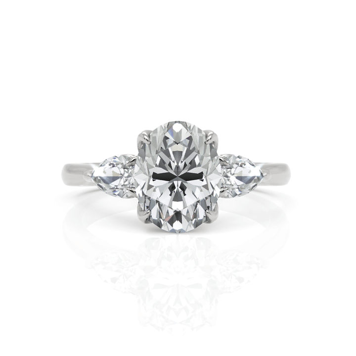 AGI Design Lindsey Oval Lab Created Diamond Tulip Engagement Ring