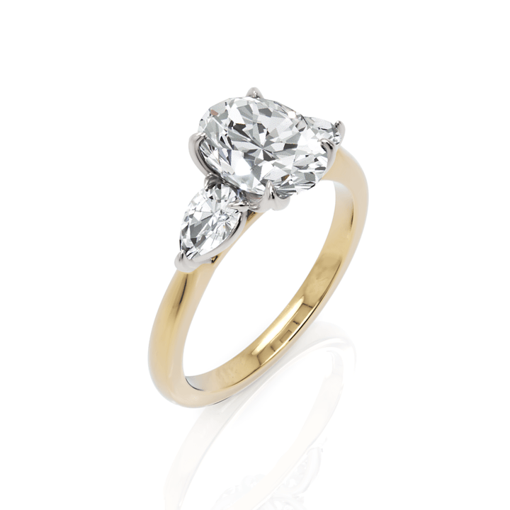 AGI Design Lindsey Oval Lab Created Diamond Tulip Engagement Ring