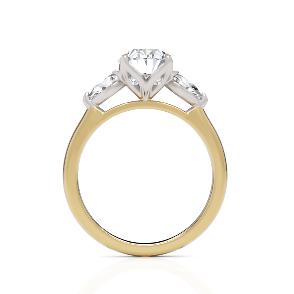 AGI Design Lindsey Oval Lab Created Diamond Tulip Engagement Ring
