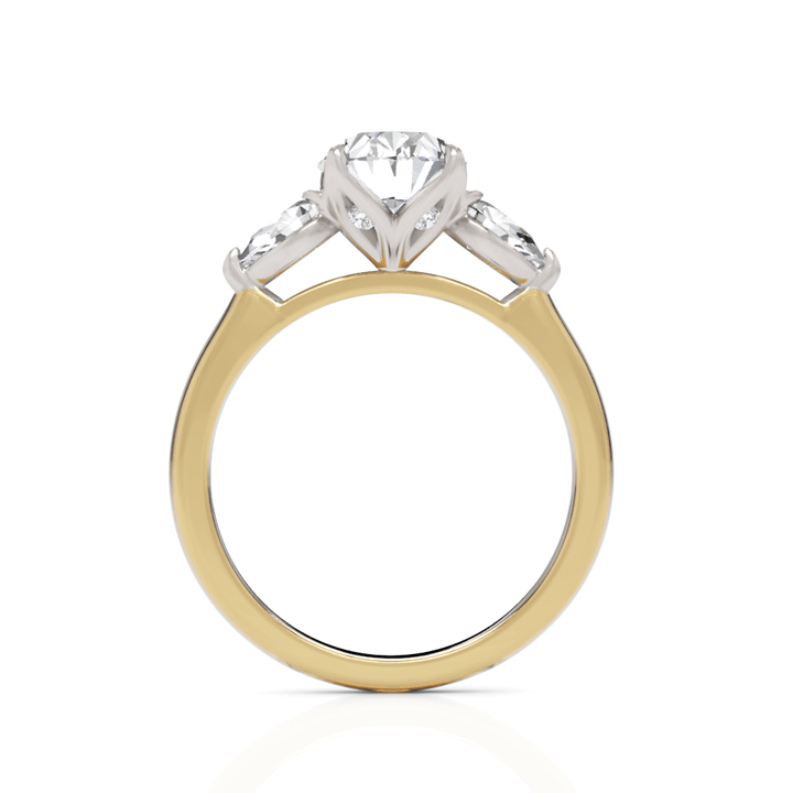 AGI Design Lindsey Oval Lab Created Diamond Tulip Engagement Ring