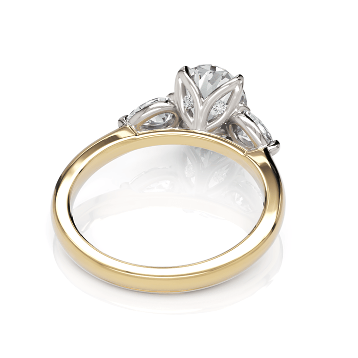 AGI Design Lindsey Oval Lab Created Diamond Tulip Engagement Ring