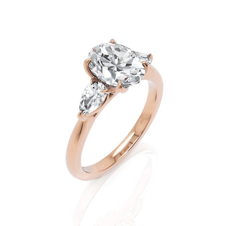 AGI Design Lindsey Oval Lab Created Diamond Tulip Engagement Ring