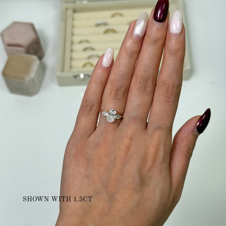 AGI Design Lindsey Oval Lab Created Diamond Tulip Engagement Ring