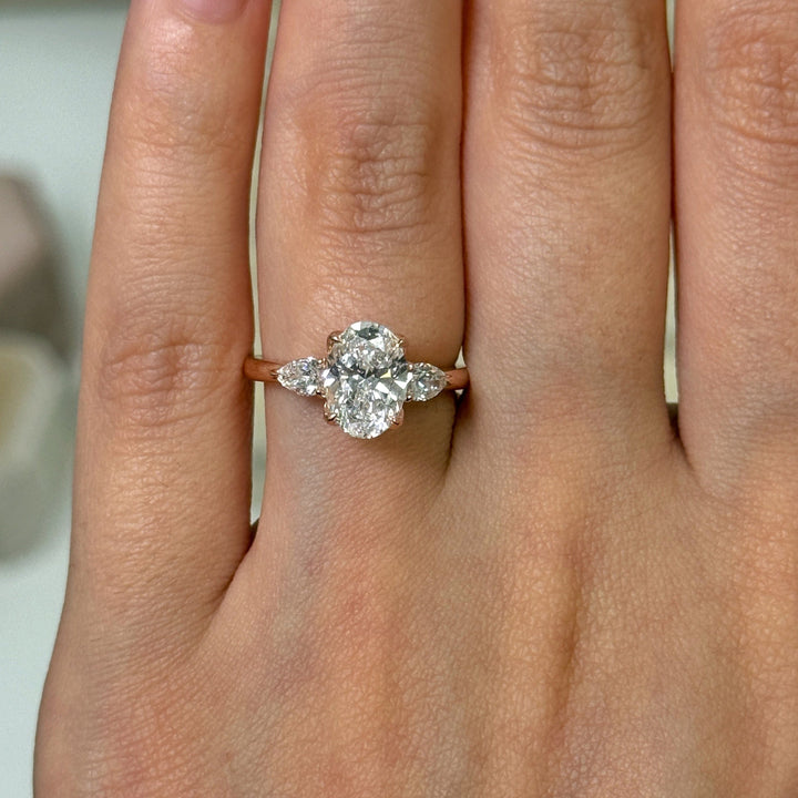 AGI Design Lindsey Oval Lab Created Diamond Tulip Engagement Ring