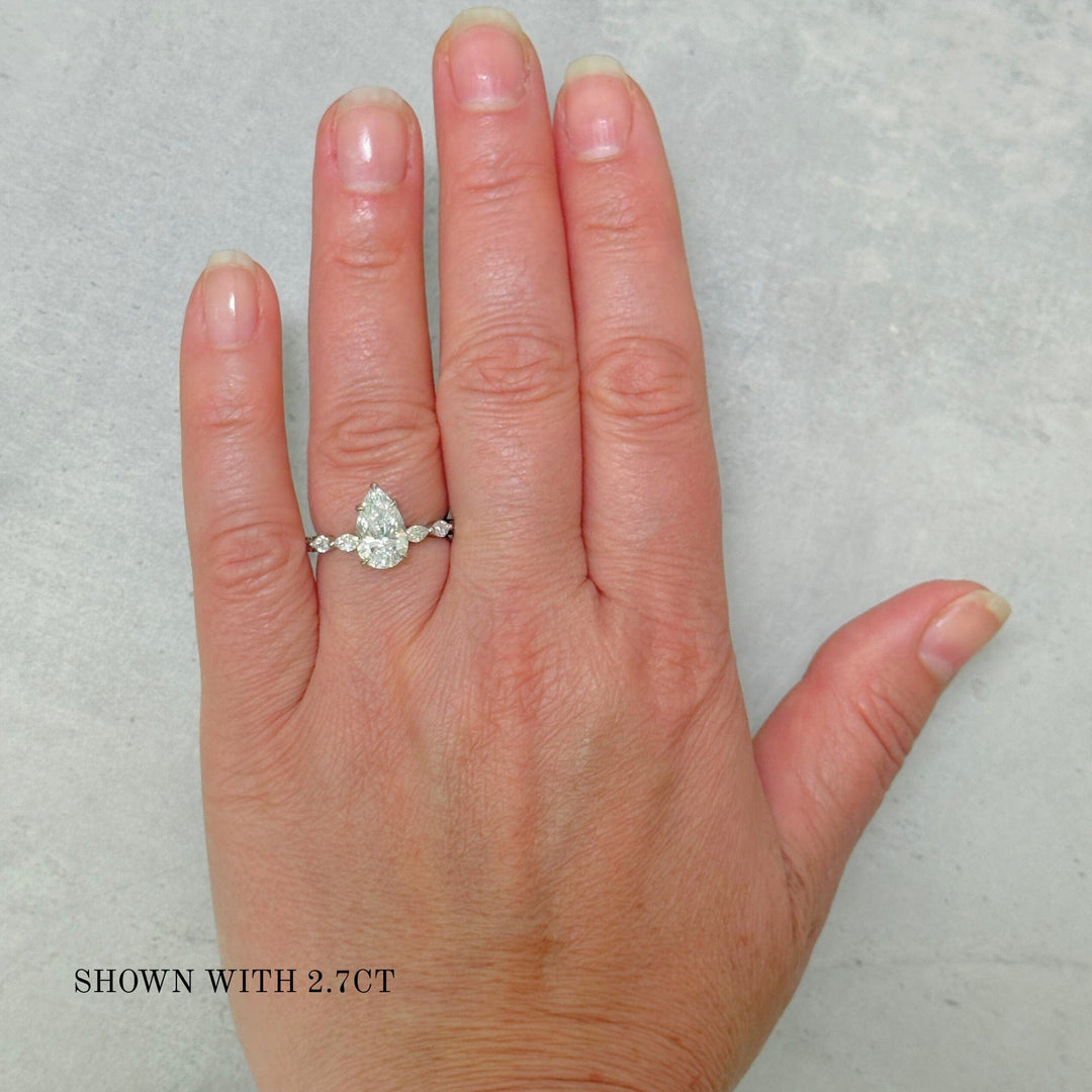 AGI Design Lira Pear lab-created diamond engagement ring