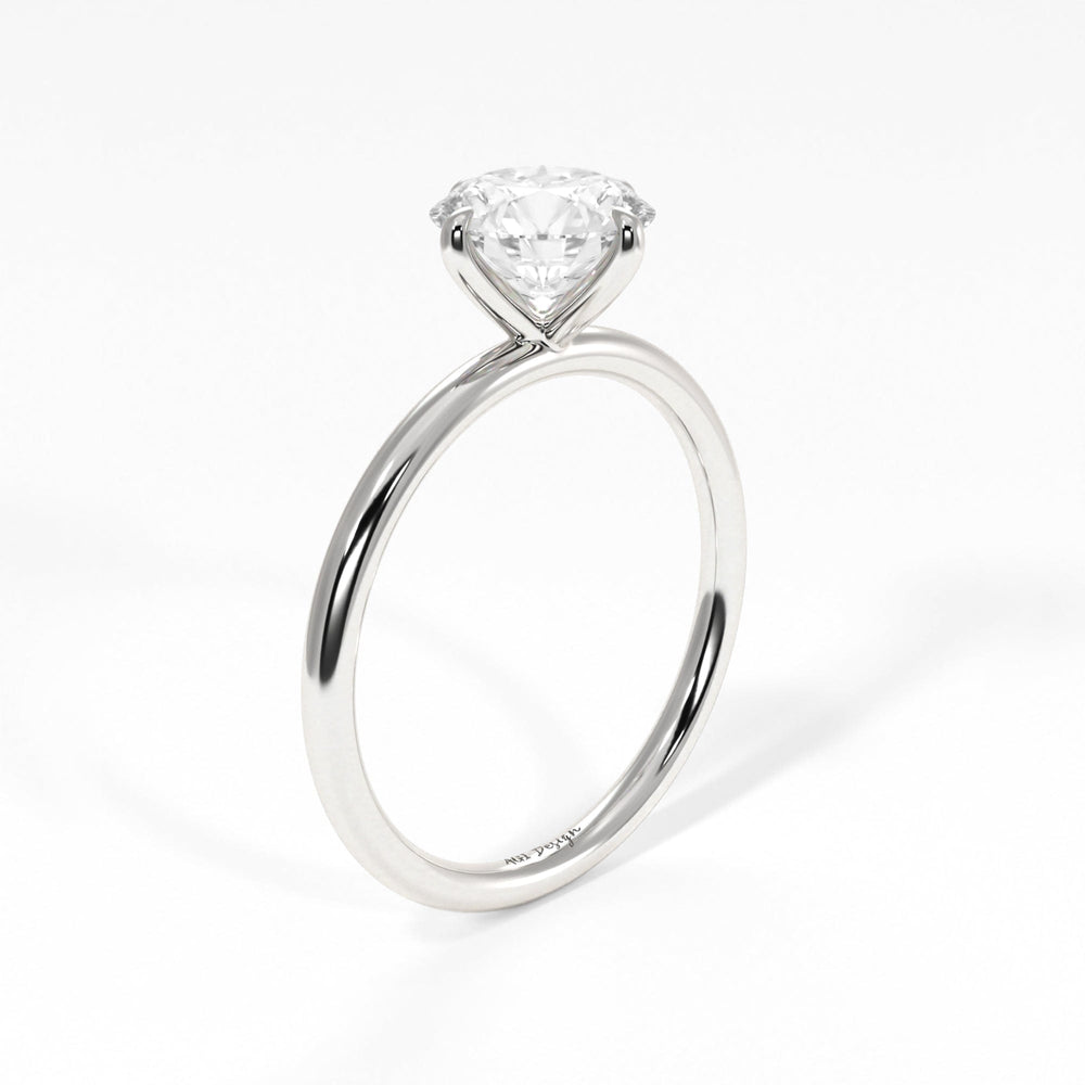 AGI Design Lisa Round Lab Created Diamond Engagement Ring