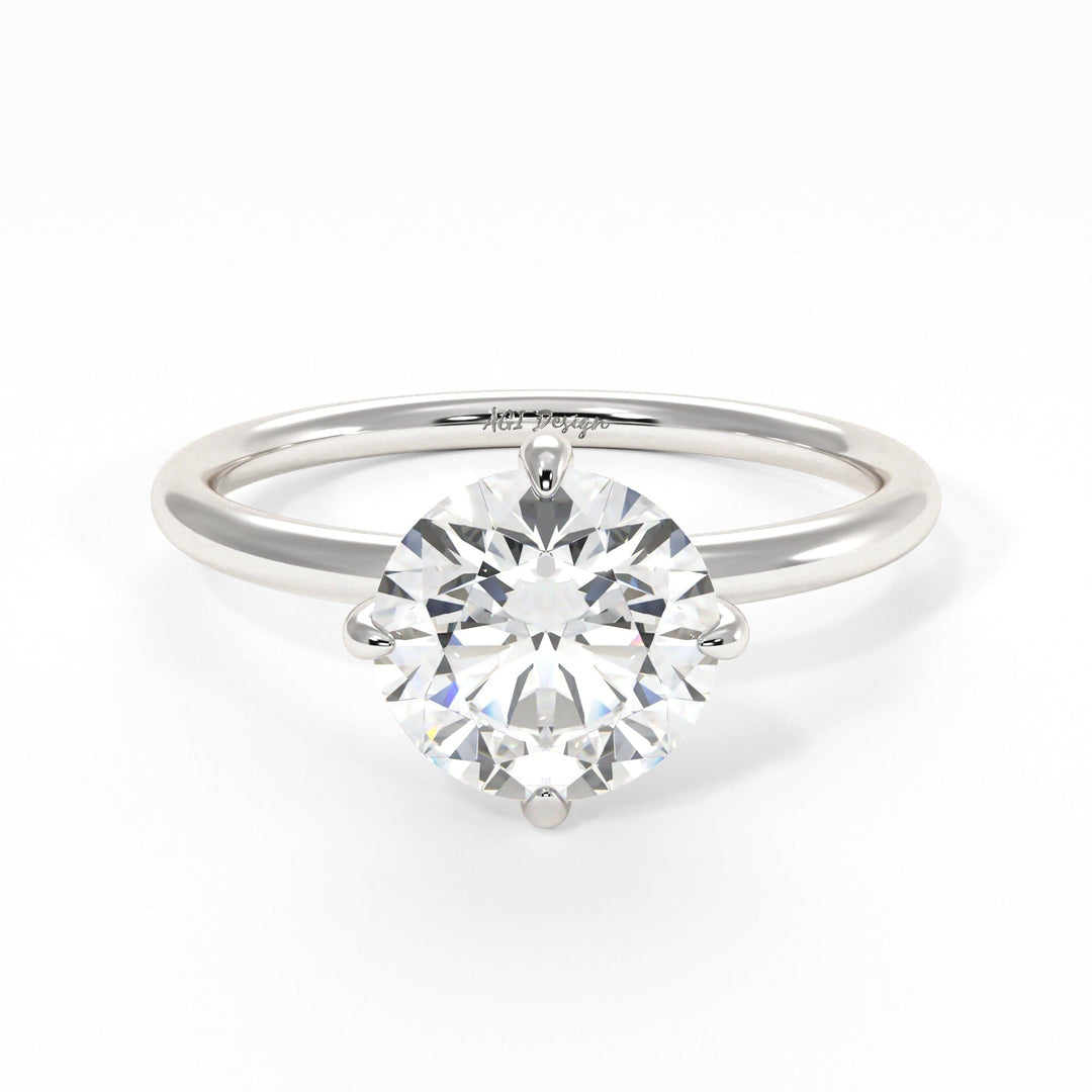 AGI Design Lisa Round Lab Created Diamond Engagement Ring