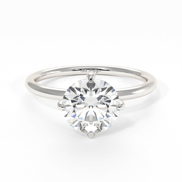 AGI Design Lisa Round Lab Created Diamond Engagement Ring