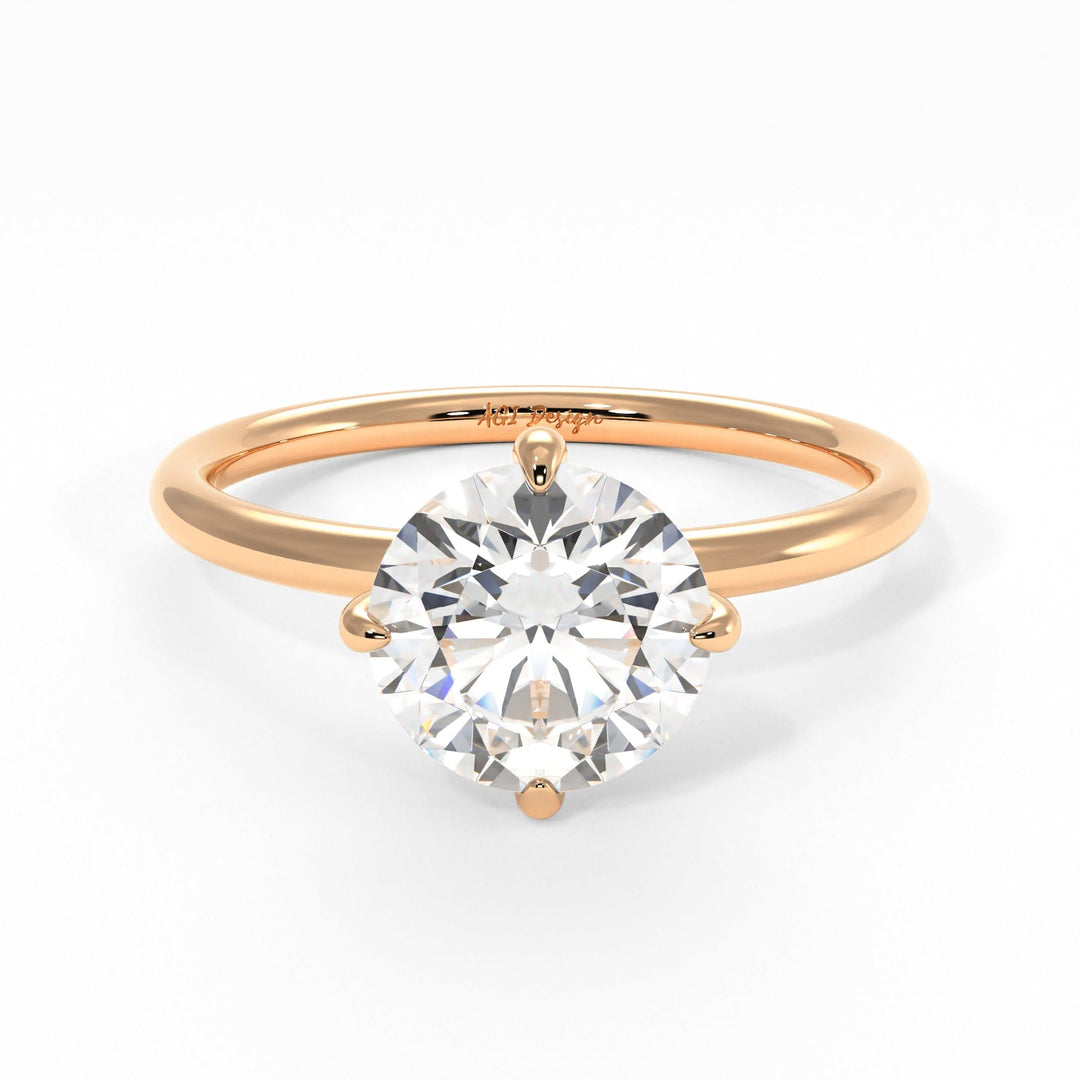 AGI Design Lisa Round Lab Created Diamond Engagement Ring