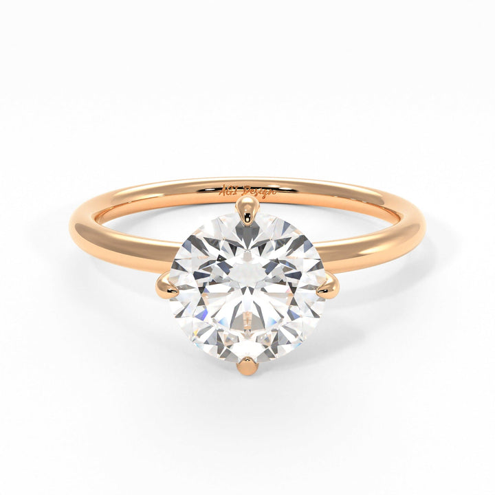 AGI Design Lisa Round Lab Created Diamond Engagement Ring