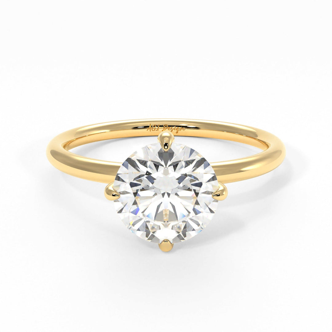 AGI Design Lisa Round Lab Created Diamond Engagement Ring
