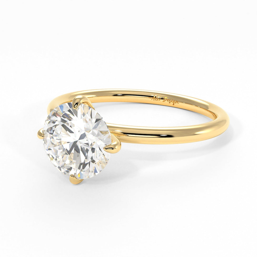 AGIDesignShop Lisa Round Moissanite Engagement Ring