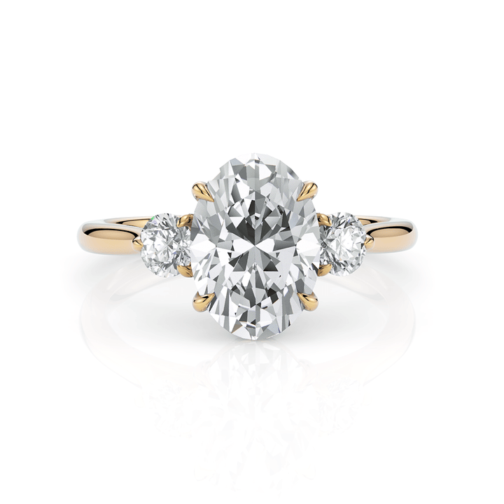 AGI Design Lucy Oval Moissanite with Round Lab Diamonds Engagement Ring