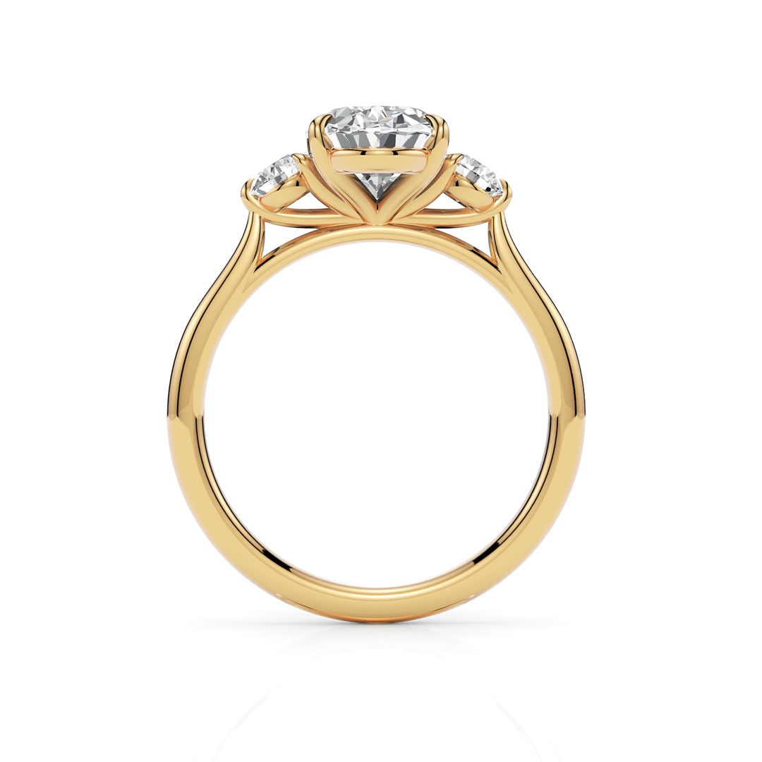 AGI Design Lucy Oval Moissanite with Round Lab Diamonds Engagement Ring