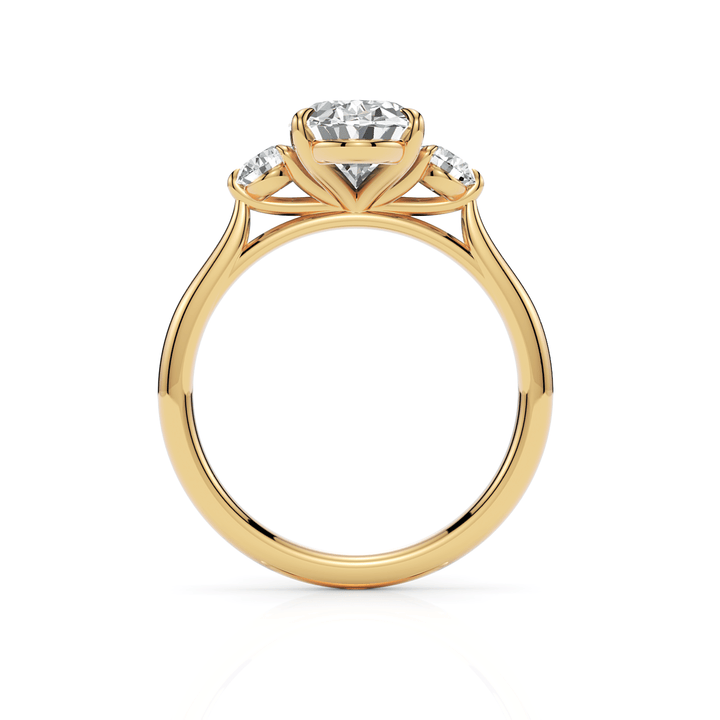 AGI Design Lucy Oval Moissanite with Round Lab Diamonds Engagement Ring