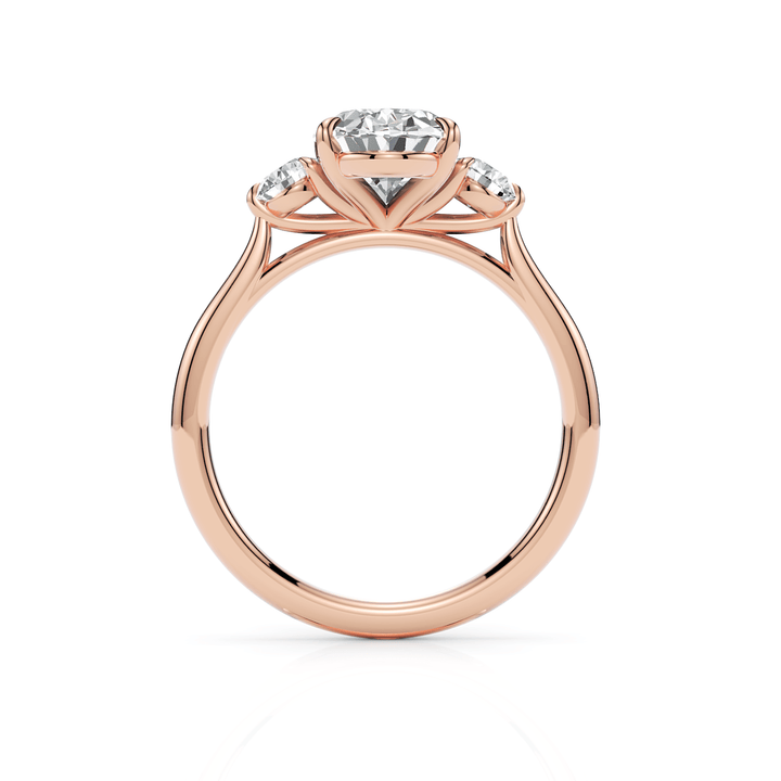 AGI Design Lucy Oval Moissanite with Round Lab Diamonds Engagement Ring