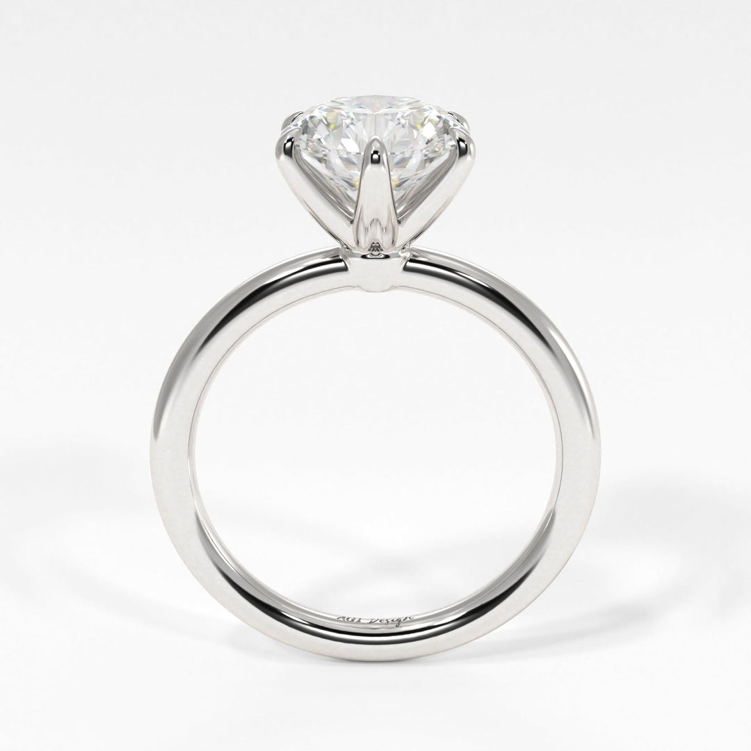 AGI Design Luise Round Lab Created Diamond Engagement Ring