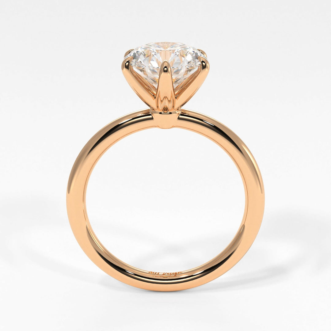AGI Design Luise Round Lab Created Diamond Engagement Ring