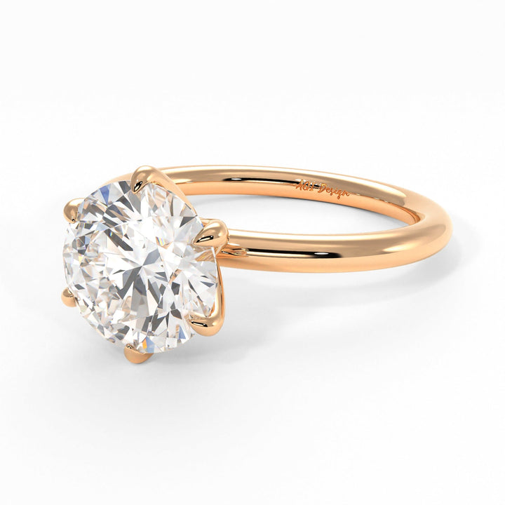 AGI Design Luise Round Lab Created Diamond Engagement Ring