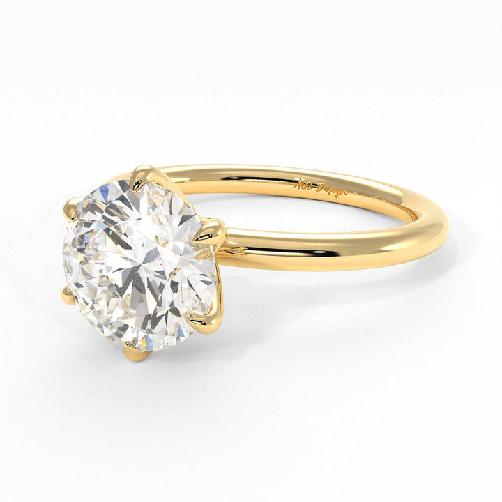 AGI Design Luise Round Lab Created Diamond Engagement Ring