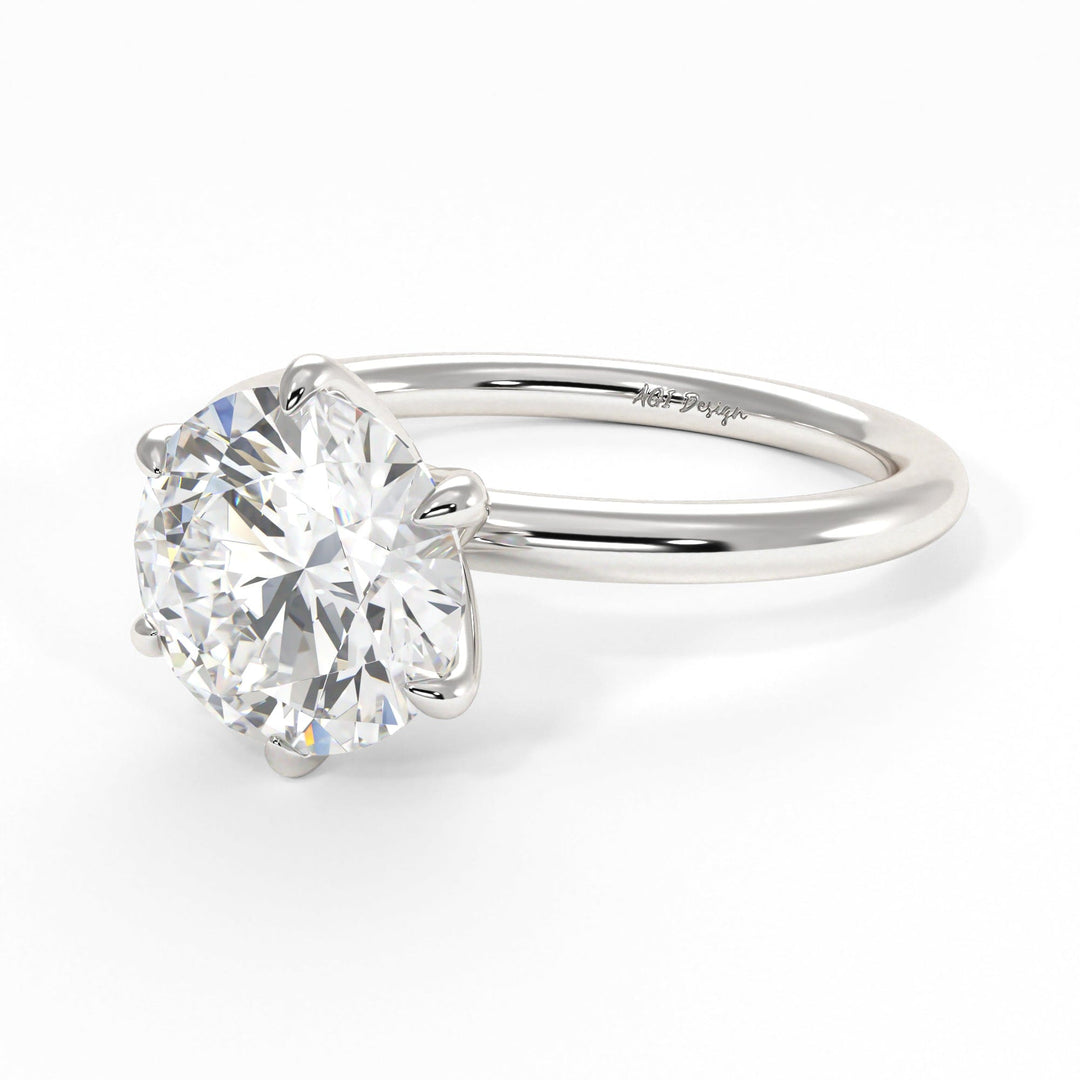 AGI Design Luise Round Lab Created Diamond Engagement Ring