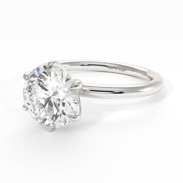 AGI Design Luise Round Lab Created Diamond Engagement Ring
