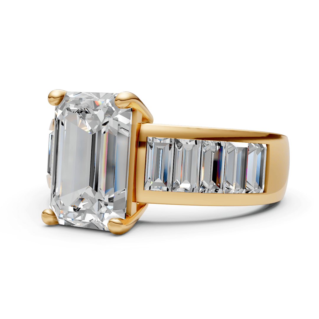 AGI Design Mady Radiant/Emerald Lab Created Diamond Engagement Ring