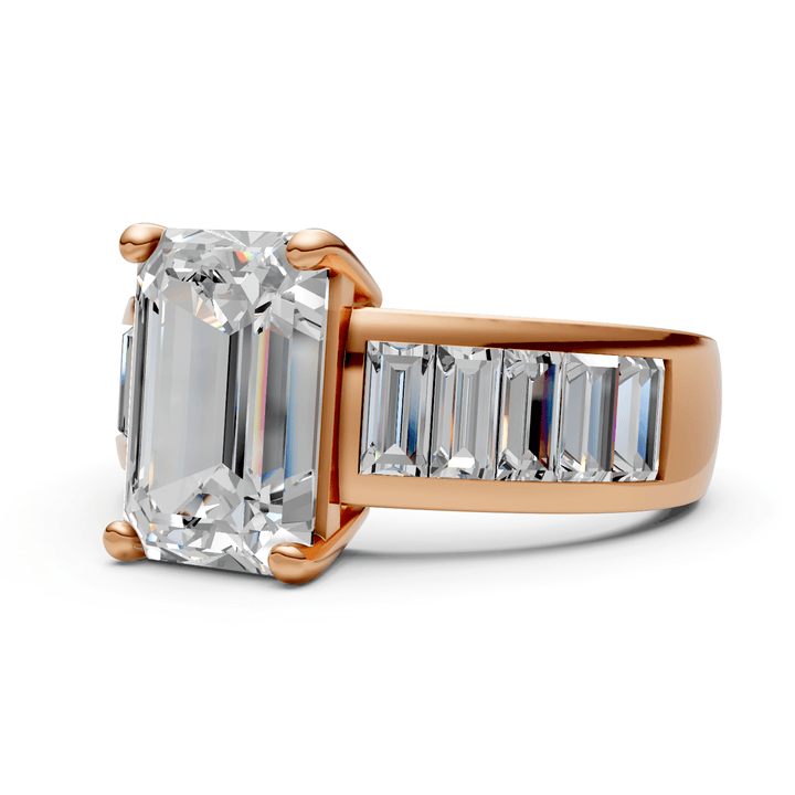 AGI Design Mady Radiant/Emerald Lab Created Diamond Engagement Ring