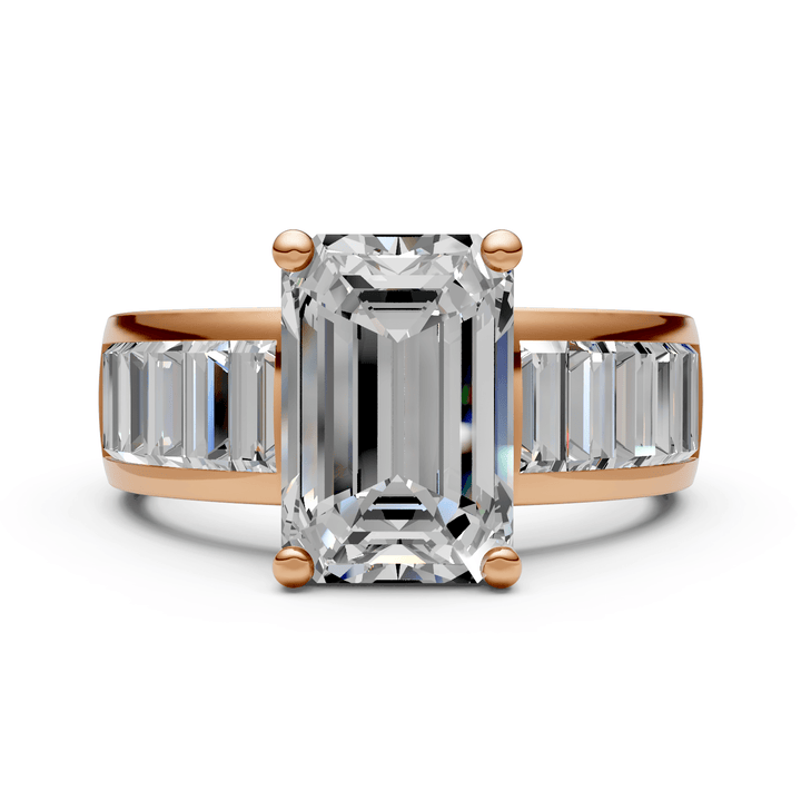 AGI Design Mady Radiant/Emerald Lab Created Diamond Engagement Ring