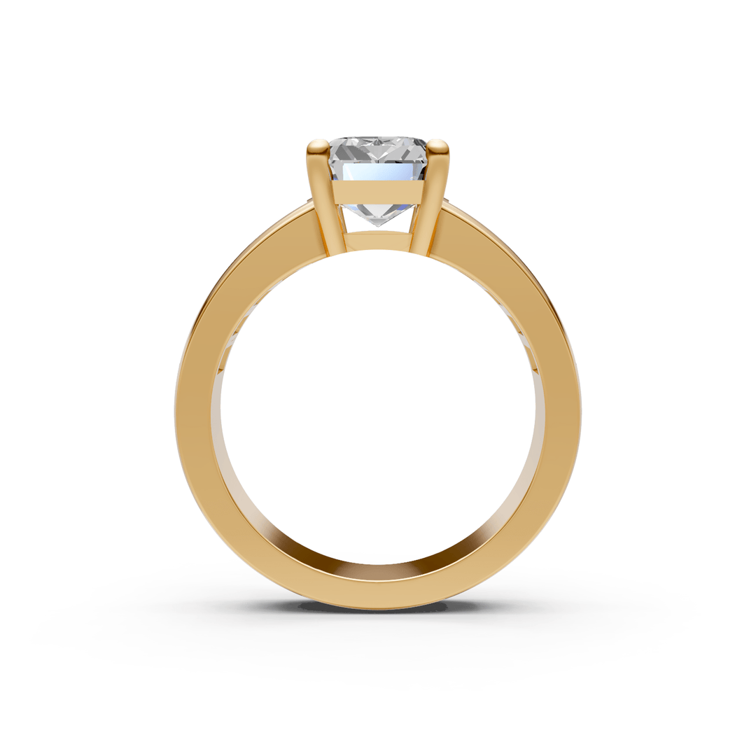 AGI Design Mady Radiant/Emerald Lab Created Diamond Engagement Ring