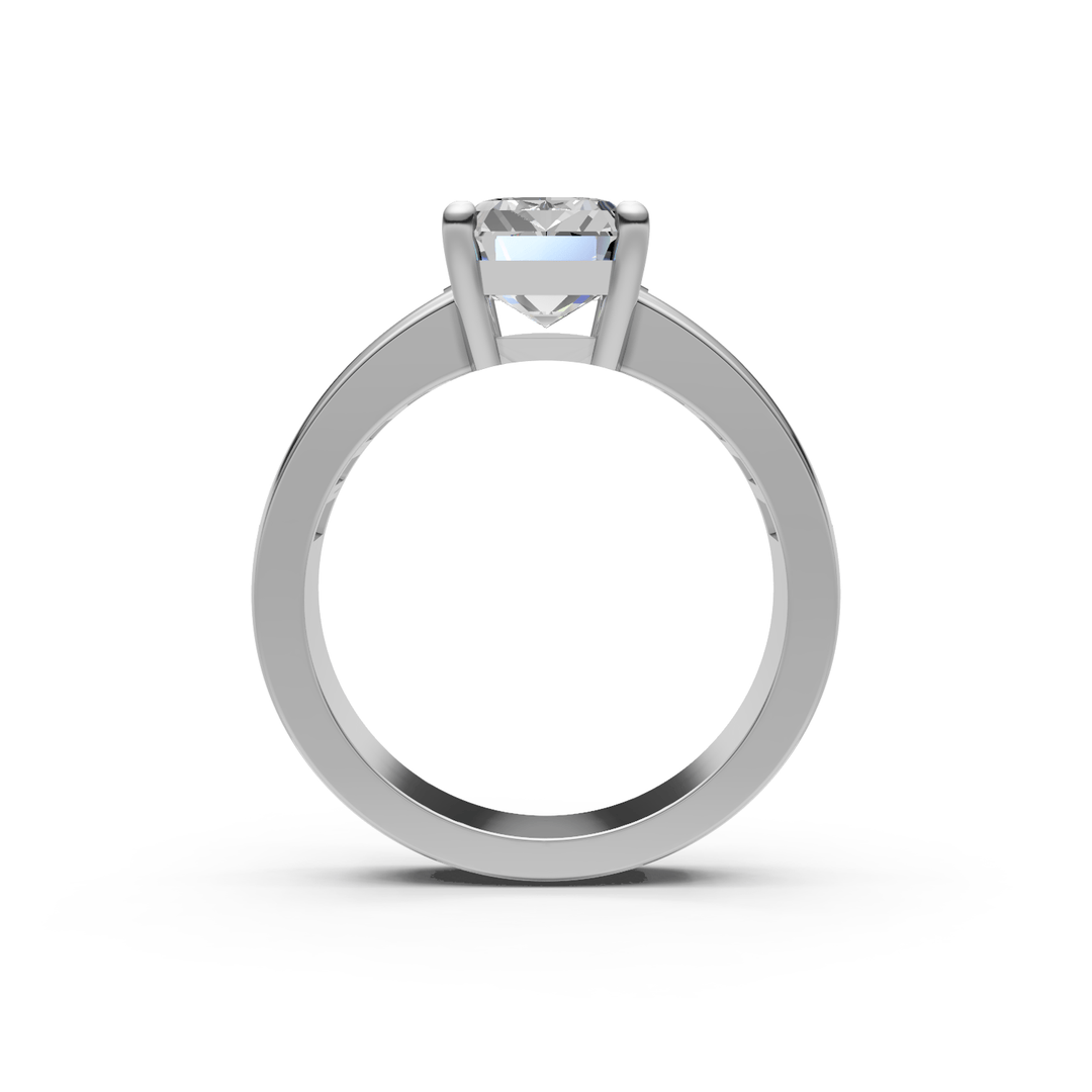 AGI Design Mady Radiant/Emerald Lab Created Diamond Engagement Ring