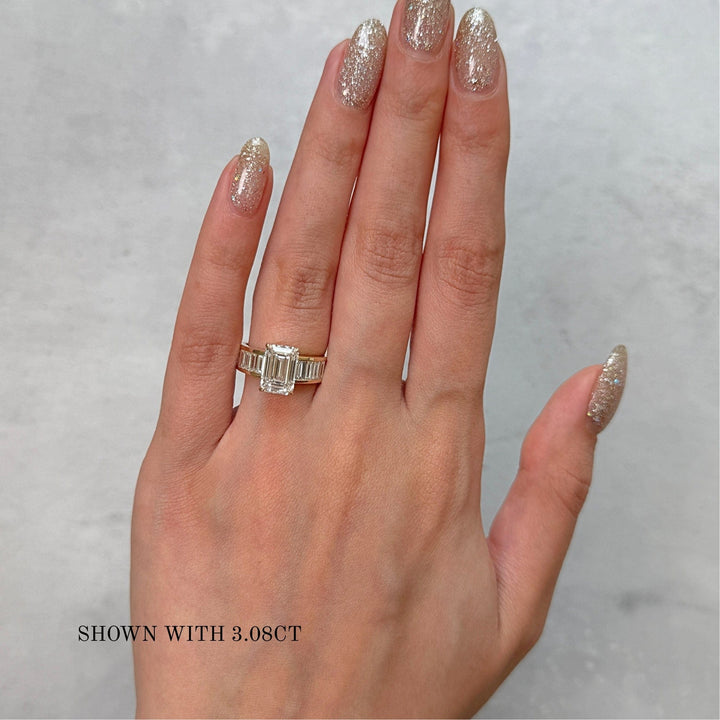 AGI Design Mady Radiant/Emerald Lab Created Diamond Engagement Ring