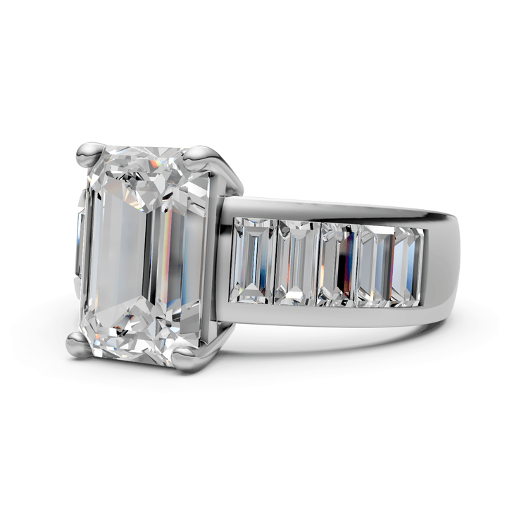 AGI Design Mady Radiant/Emerald Lab Created Diamond Engagement Ring