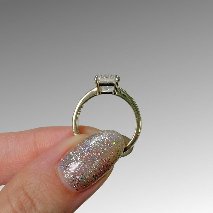 AGI Design Mady Radiant/Emerald Lab Created Diamond Engagement Ring