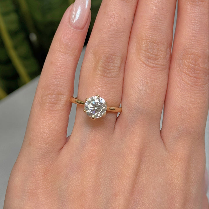 AGI Design Marina Round Lab Created Diamond Engagement Ring