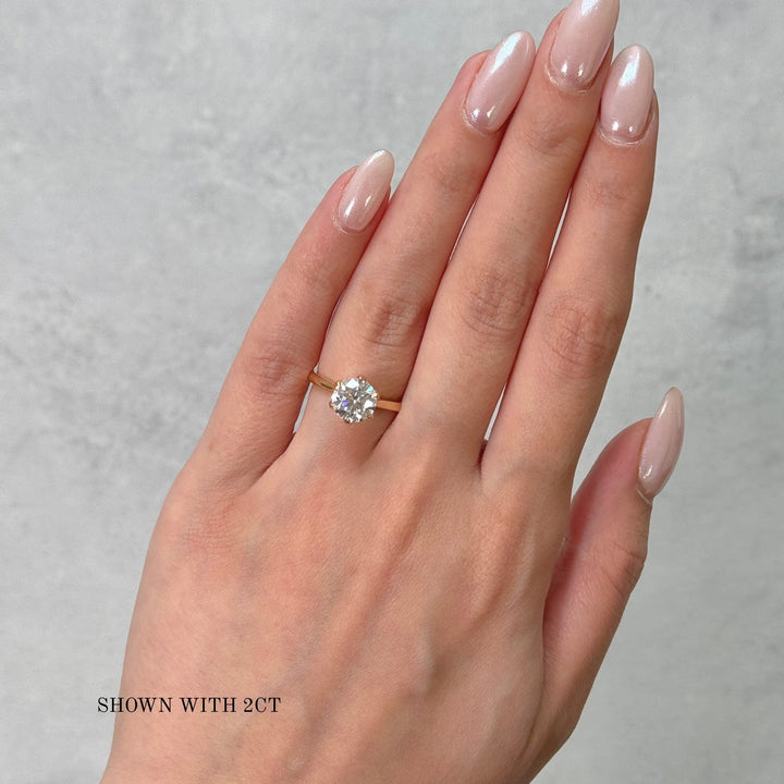 AGI Design Marina Round Lab Created Diamond Engagement Ring