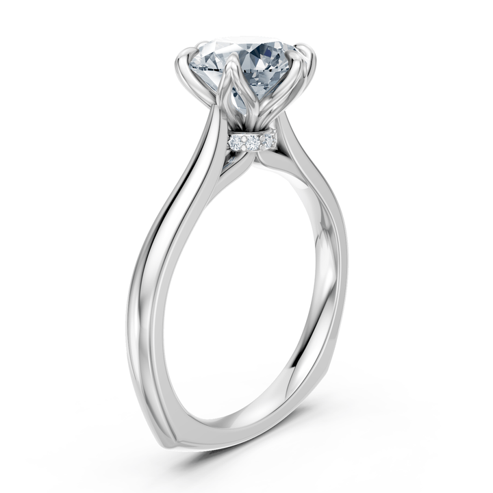 AGI Design Marina Round Lab Created Diamond Engagement Ring