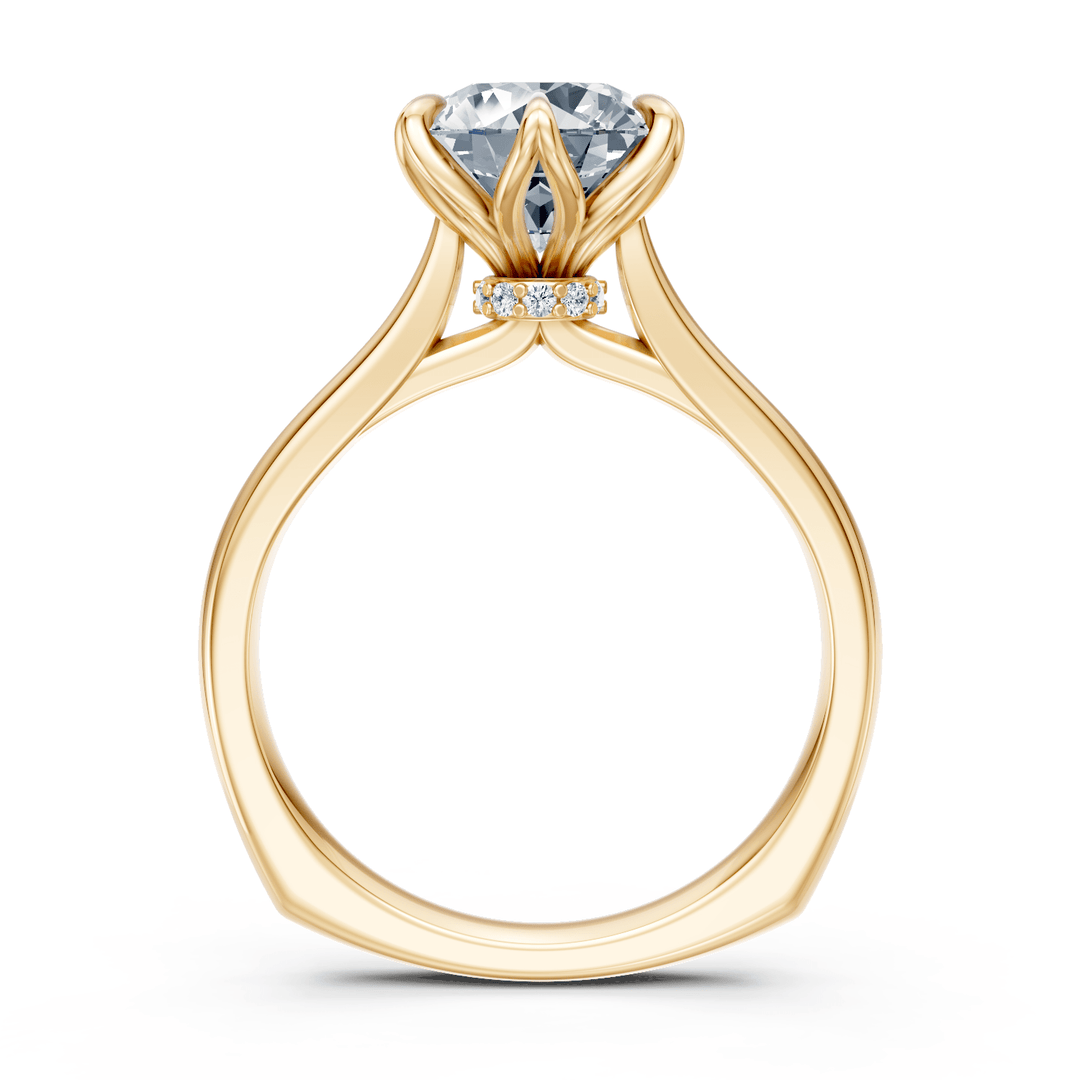 AGIDesignShop Marina Round Moissanite Collar Engagement Ring