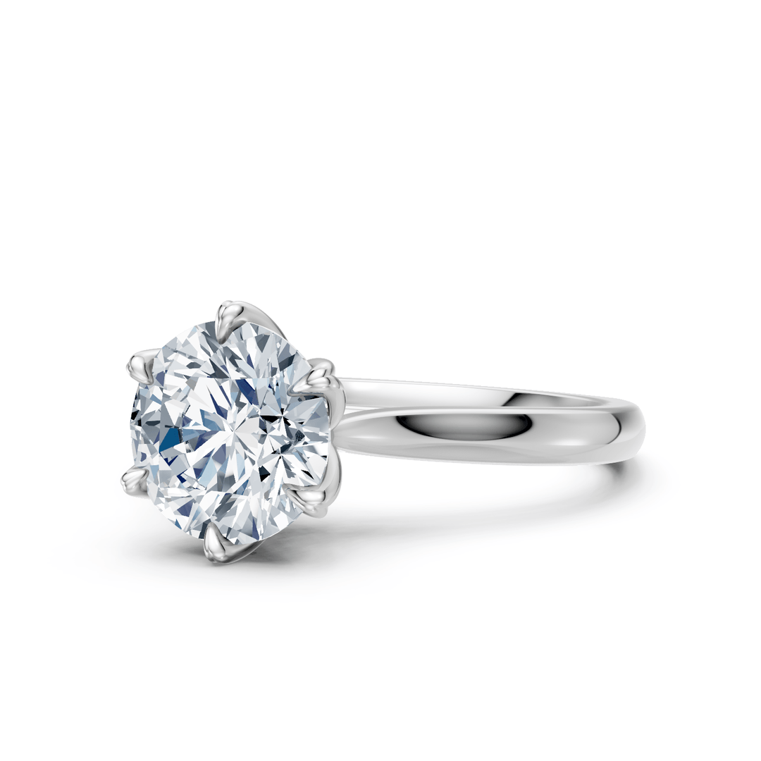 AGIDesignShop Marina Round Moissanite Collar Engagement Ring