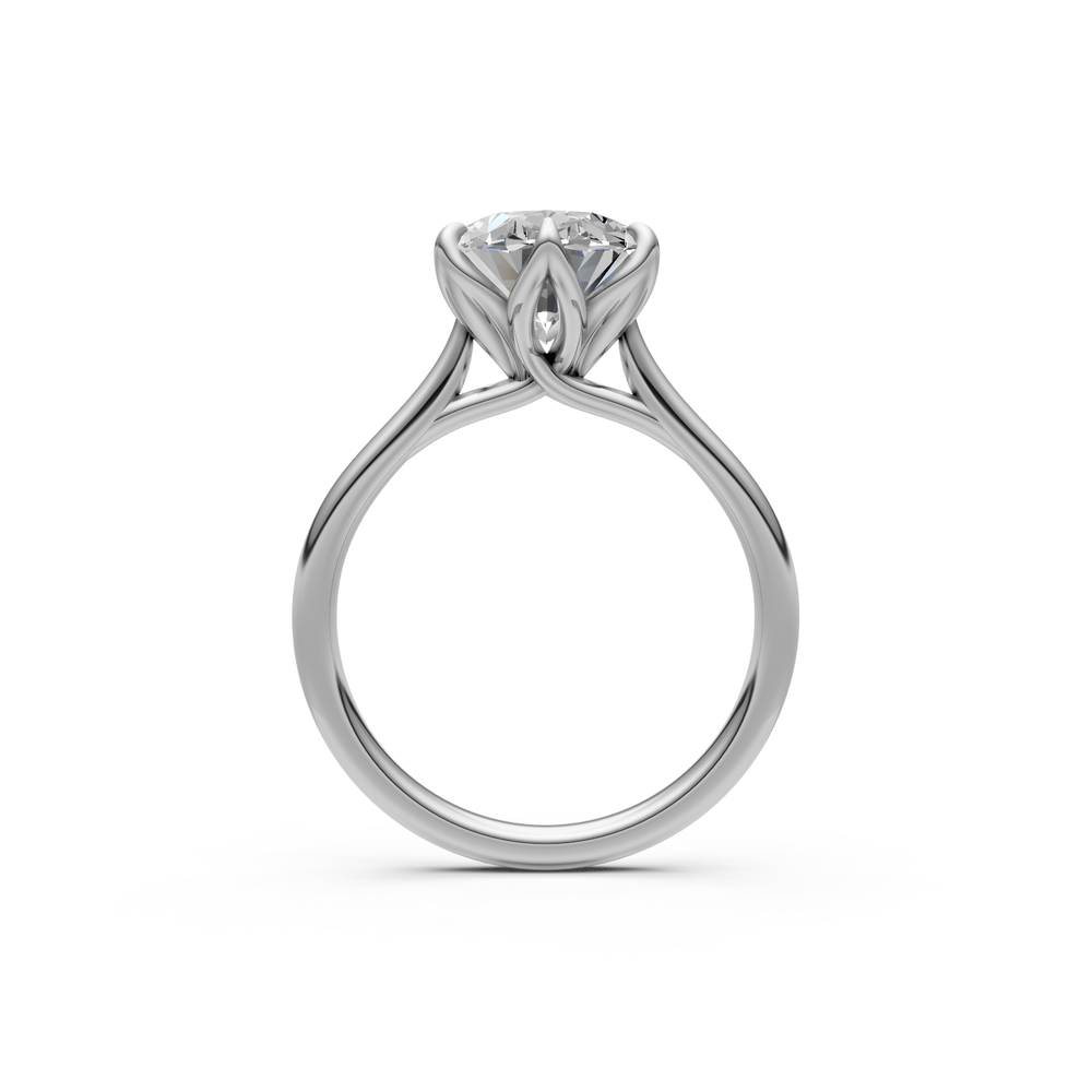 AGI Design Mary Oval Lab Created Diamond Tulip Engagement Ring