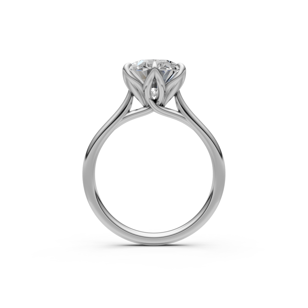 AGI Design Mary Oval Lab Created Diamond Tulip Engagement Ring