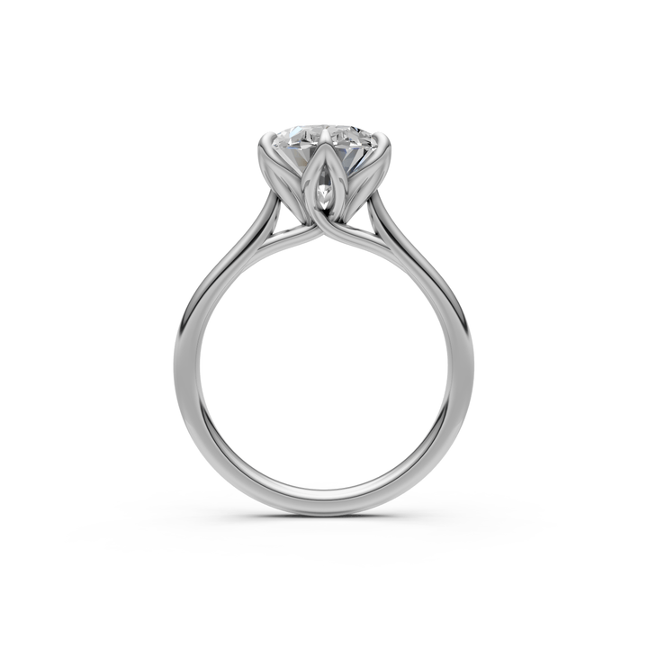 AGI Design Mary Oval Lab Created Diamond Tulip Engagement Ring